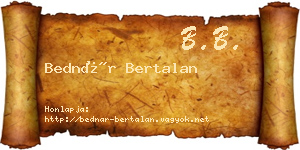 Bednár Bertalan névjegykártya
