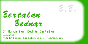bertalan bednar business card